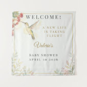 気まぐれな翼と水彩の願い | ハチドリ タペストリー (正面)