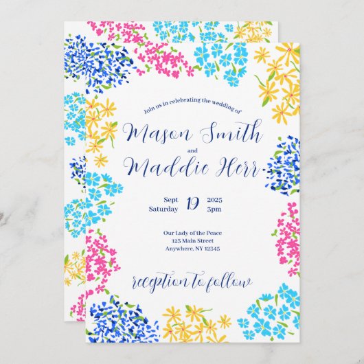 気まぐれな花の招待状 招待状 (正面/裏面)