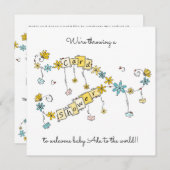 気まぐれな花の新しい赤ちゃんのカードシャワー (正面/裏面)