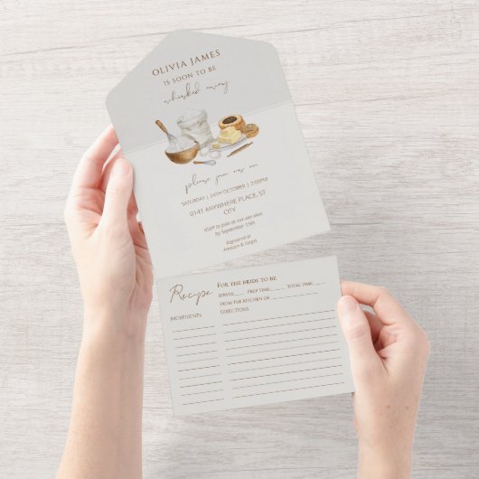 気まぐれな花嫁がすぐにお持て帰りシャワー オールインワン招待状 (貼ってはがせる)