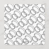 気まぐれな落書き ブラック ホワイト ボウ フローラル 招待状 (裏面)