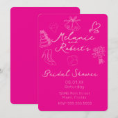 気まぐれな落書き 明るいピンクの結婚前お茶会 セーブザデート (正面/裏面)