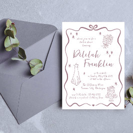 気まぐれな誓い | 手描きの落書き | ブライダルシャワー 招待状