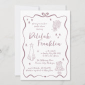 気まぐれな誓い | 手描きの落書き | ブライダルシャワー 招待状 (正面)