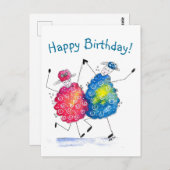 気まぐれな踊る羊 ポストカード (正面/裏面)