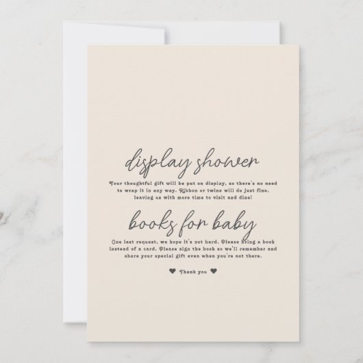 気まぐれな野生の花と蝶の庭のベイビーシャワー 招待状 (裏面)