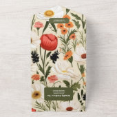 気まぐれな野生の花の草原でのウェディング オールインワン招待状 (外側)