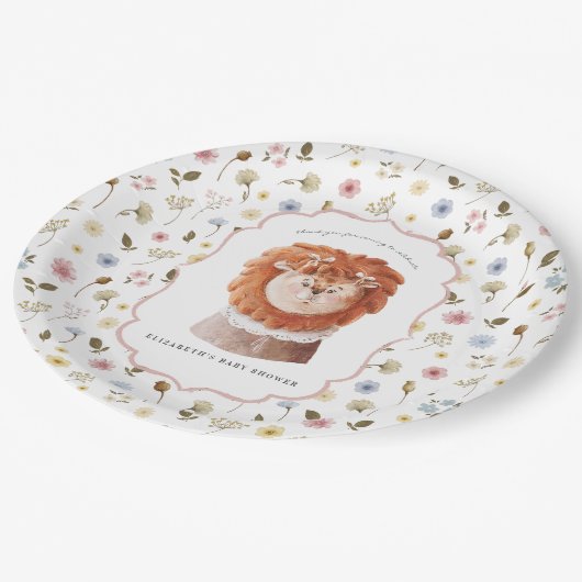 気まぐれな野生生物 | ヴィンテージ動物ベビーシャワー ペーパープレート (アングル)