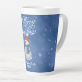 気まぐれな雪だるまのメリークリスマス カフェラテマグ (右アングル)