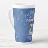 気まぐれな雪だるまのメリークリスマス カフェラテマグ (左アングル)