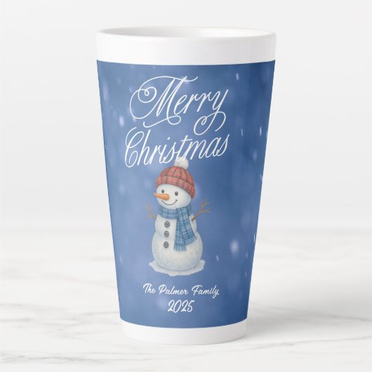気まぐれな雪だるまのメリークリスマス カフェラテマグ (正面)