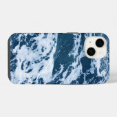 気まぐれな青い海の波 iPhoneケース (裏面横)