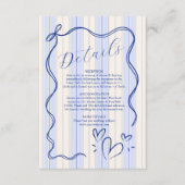 気まぐれな青い落書きフレーム  ウェディング エンクロージャーカード (正面)