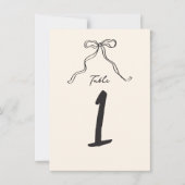 気まぐれな風変わりな手書きの弓テーブルの番号 招待状 (正面)