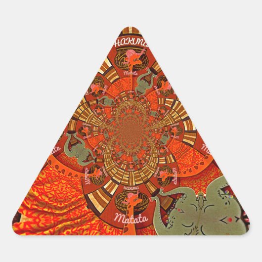 気まぐれな高台: 美しいユーモラスなキリン アフリカの 三角形シール (正面)