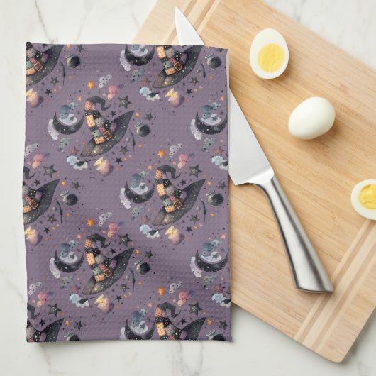 気まぐれな魔女の帽子と天上の魔法 キッチンタオル (四つ折り)
