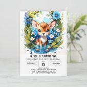 気まぐれな鹿の冒険少年誕生日 招待状 (スタンド正面)