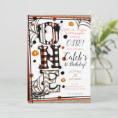 気まぐれな麻のハロウィンMashup 1歳の誕生日 招待状 (スタンド正面)