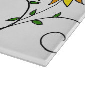 気まぐれな黄色の花の落書きアート カッティングボード (角)