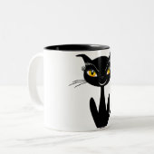 気まぐれな黒猫 ツートーンマグカップ (正面左)