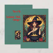 気まぐれに魅惑的な蜘蛛のいる魔女 招待状 (正面/裏面)