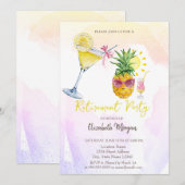 気まぐれのパイナップルカクテル レモン リタイアメント 招待状 (正面/裏面)