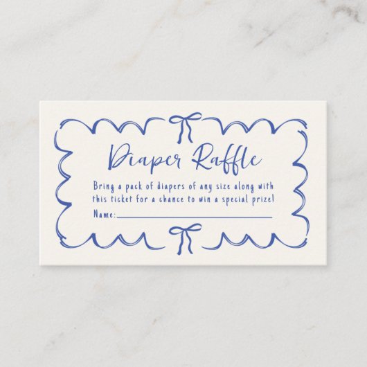 気まぐれウェーブフレームおむつくじベビーボーイシャワー エンクロージャーカード (正面)