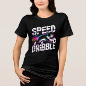 気まぐれサッカー猫レディース トライブレンドTシャツ (正面)