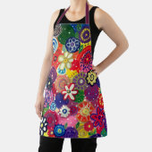 気まぐれ幸せカラフルな花オリジナルのアートワーク エプロン (インサイチュ)