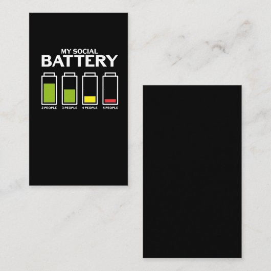 気まずい内向的な人々社会的な電池に弱い人 名刺 (正面/裏面)