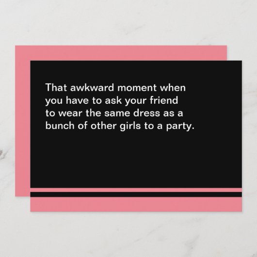 気まずい時は私のメイド・オブ・オーナー(花嫁付き添い人)カード 招待状 (正面/裏面)