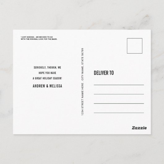 気まずおもしろいいクリスマスの愚かな写真カードはがき ポストカード (裏面)