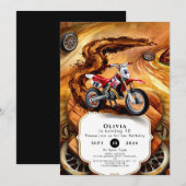 気ままなシンプルバイク誕生日 招待状 (正面/裏面)