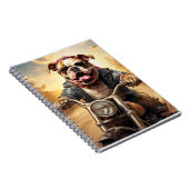 気ままなブルドッグのチョッパー乗り バイク ノートブック (右側)