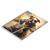 気ままなブルドッグのチョッパー乗り バイク ノートブック (左側)