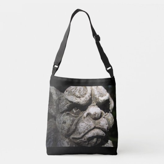 気むずかし屋のガーゴイルのトートバック クロスボディバッグ (裏面)