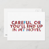 気をおもしろい付けないと小説に出る(顔) ポストカード (正面/裏面)