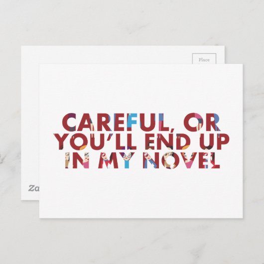 気をおもしろい付けないと小説に出る(顔) ポストカード (正面/裏面)