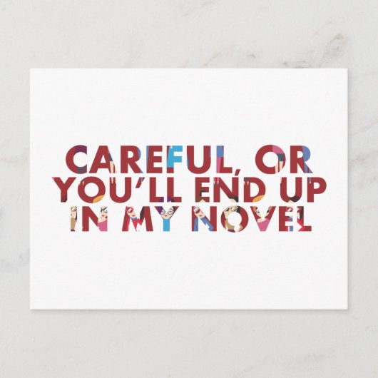 気をおもしろい付けないと小説に出る(顔) ポストカード (正面)