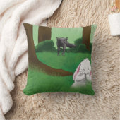 気をつけて小さなウサギの枕 クッション (ブランケット)