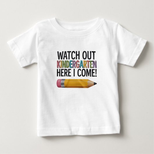 気をつけて幼稚園！僕が帰ってきた、学校に戻る！ ベビーTシャツ (正面)