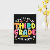 気をつけて３年生がやってくる こんにちは３年生 カード (黄色い花)