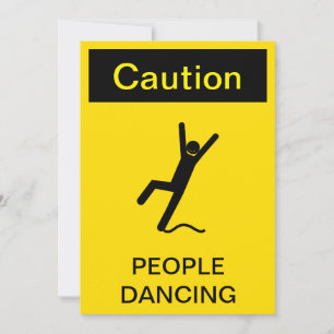 「気をつけて!人々の踊り» Caution Sign Parody ノートカード