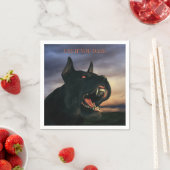 気をつけて。大きな黒犬 スタンダードカクテルナプキン (インサイチュ)