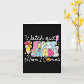 気をつけて！小学1年生がやってくる！新学期スタート！1 カード (黄色い花)