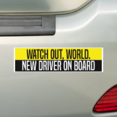 気をつけて!新人ドライバーです バンパーステッカー (車上)