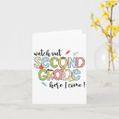 気をつけて！2年生がやってくる！学校初日 カード (黄色い花)