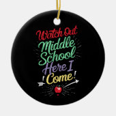気をつけろ中学 ここに来るぞ セラミックオーナメント (正面)
