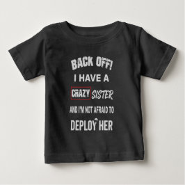 気をつけろ クレイジーな姉妹持ち警告 ベビーTシャツ