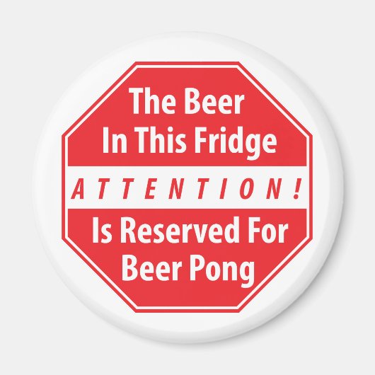 気をつけろ!ビールポン磁石 マグネット (正面)